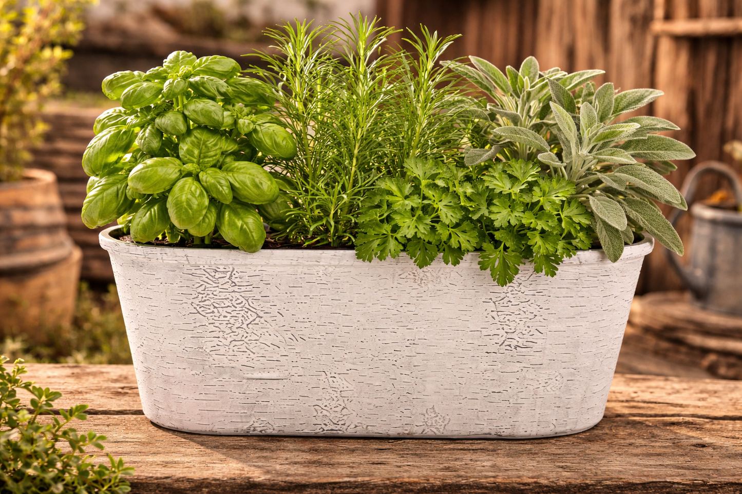 16" Oval Herb Planter - 4 Herbs Per Planter