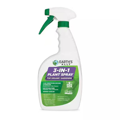 Earth's Ally 3-in-1 Plant Spray, Insecticide, Miticide, Fungiside