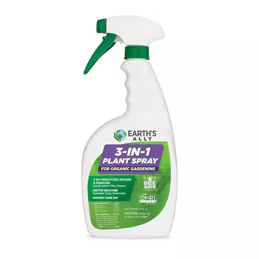 Earth's Ally 3-in-1 Plant Spray, Insecticide, Miticide, Fungiside