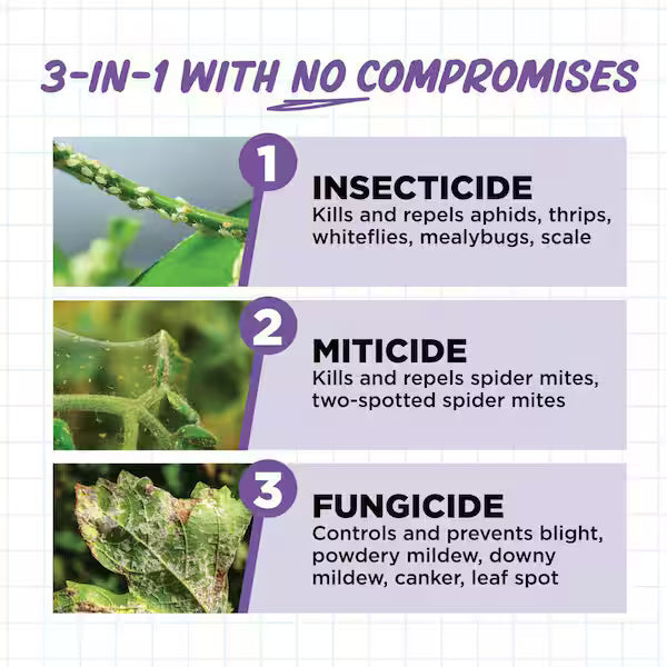 Earth's Ally 3-in-1 Plant Spray, Insecticide, Miticide, Fungiside