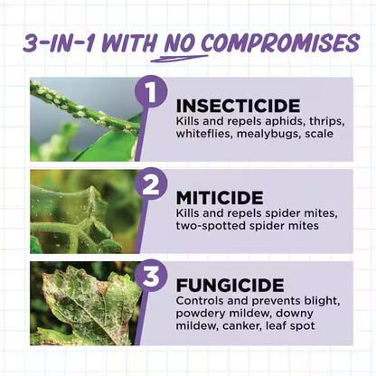 Earth's Ally 3-in-1 Plant Spray, Insecticide, Miticide, Fungiside