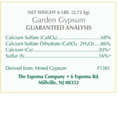 Espoma Garden Gypsum - 6lb Bag