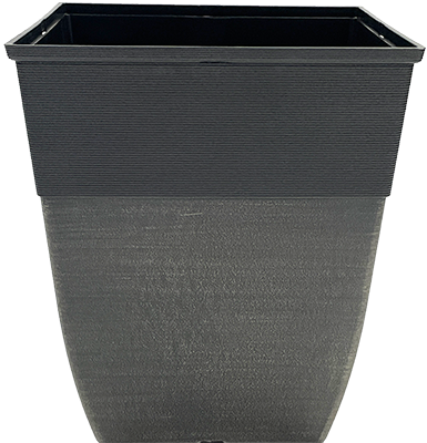 13" Hendrix Square Planter - Black/Chalk