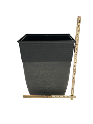 13" Hendrix Square Planter - Black/Chalk