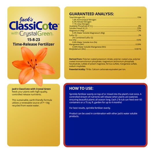 Jack's ClassiCote with Crystal Green, 15-8-23 Time-Release Fertilizer
