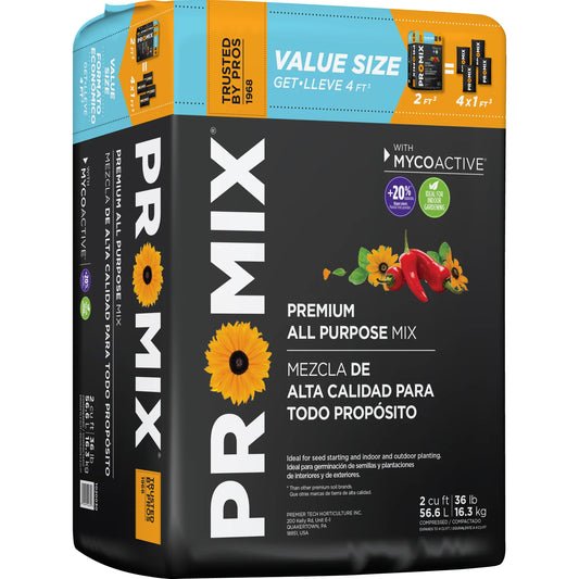 Premier PRO-MIX Premium All-Purpose Mix with MYCOACTIVE - 2 cu ft compressed