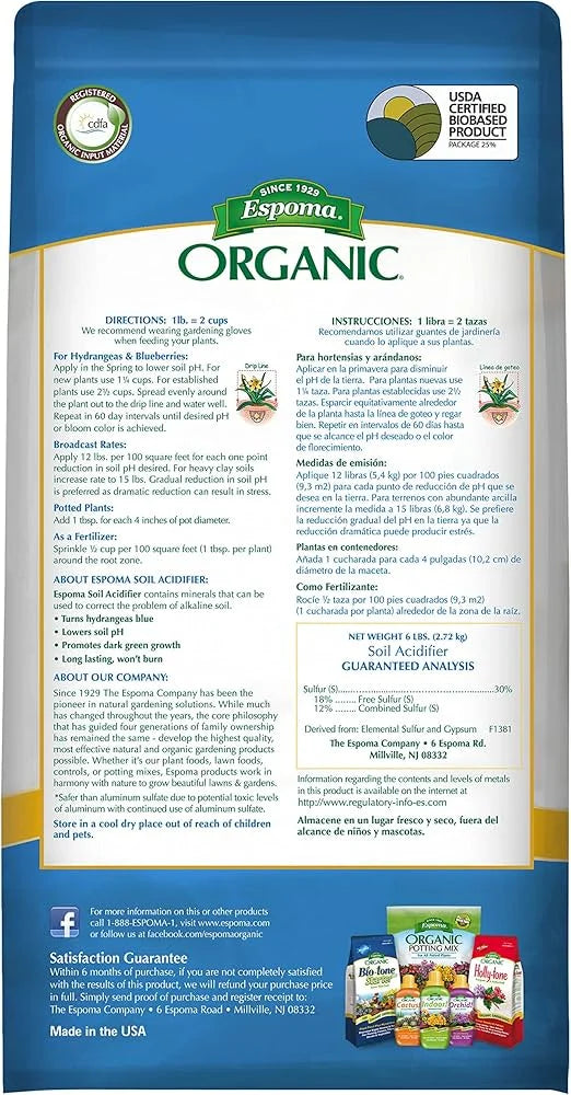 Espoma Soil Acidifier - 6lb Bag