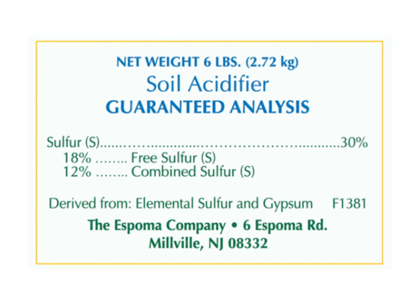 Espoma Soil Acidifier - 6lb Bag