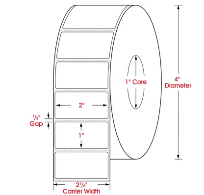 2 Pack - 2600 Total Labels - Desktop Direct Thermal Labels - 2 x 1"