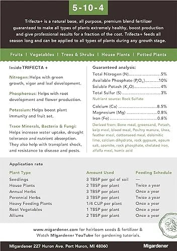 MIgardener Trifecta+ (5-10-4) - Slow Release Fertilizer - 3lb bag